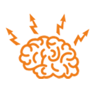 Brain activity icon for stress management